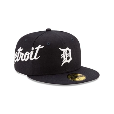 Detroit Tigers Gorra | New Era MLB Slant 59fifty Fitted Cap Mexico - Azules